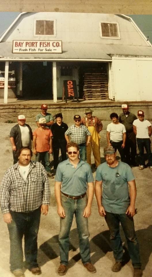 Bay Port Fish crew from the 1980s retro photo